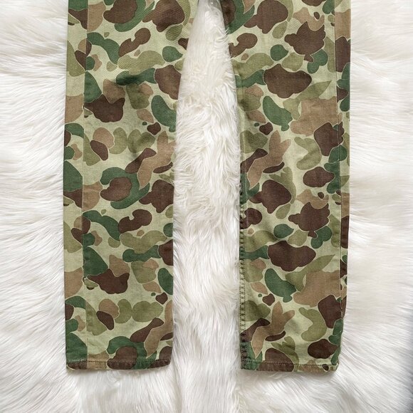 VTG Junya Watanabe Comme des Garçons Army Khaki Green Camo Cotton Slim Pants - Picture 3 of 8